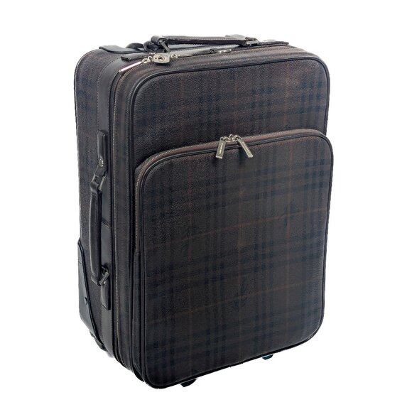 BURBERRY Haymarket Rolling Carry-On Travel Trolley - Picture 1 of 15